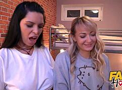 young russian girls seduce visa inspector with quick rough group fuck