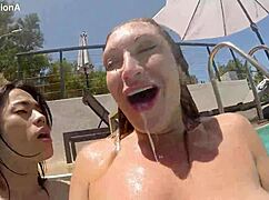 Underwater Anal Pounding! Her Toyboy Fucks Ass Hard with Toys