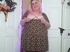 desperate bbw cums hard in sun dress with vibrator