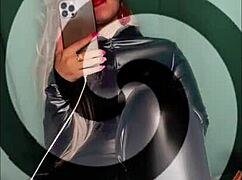 slip into my soaked panties all day while i tease your locked cock