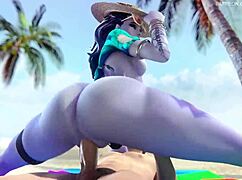 i love widowmaker's big ass bouncing on beach