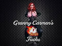 Granny Carmen explodes from fingering and thick cock pounding