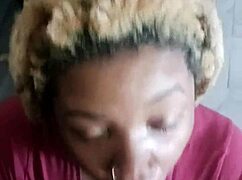 Ebony princess deepthroats silently in pov sloppy reality suck