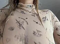 All Wet With Big Natural Tits Cowering Over You, Begging For More!