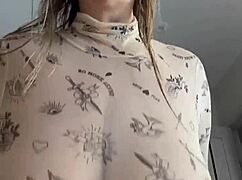 All Wet With Big Natural Tits Cowering Over You, Begging For More!