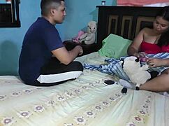 my shy stepbrother fucks me hard after stepdad leaves us alone together at home