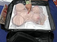 Chubby latina cougar unboxes tantaly britney sex doll. Rides big pussy lips cowgirl with creampie finish.