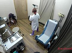 Angel Santana's First Gyno Exam Spreads Shaved Pussy for Inspection!