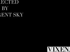 vixen bratty blonde amber moore rims balls then rides boss thick cock