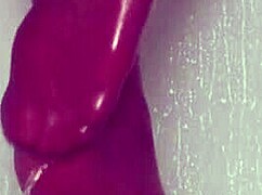 Nylon feet tease wet in steamy shower play