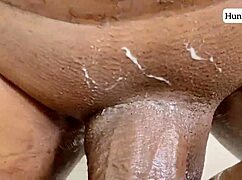 ebony babe's tight pussy stuffed creampied by massive black cock