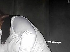 wife sucks deep then takes black cock gloryhole swingers house!!