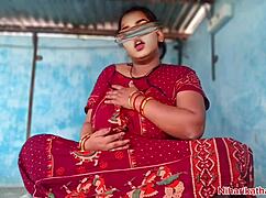 hot desi babe spreads huge natural tits and begs for long thick cock to fill her