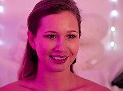 Stella Cardo savors cream licked straight from her nipples