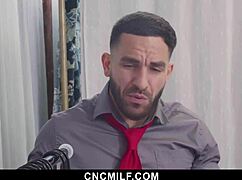 uhh the boss totally digs the new assistant so she drops to knees and jumps into the 3some fun cncmilf