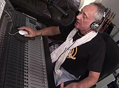 gorgeous brunette begs two old men rip lingerie fuck her cumface threesome