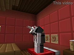 Cute girl dives into Minecraft lesbian game adventure