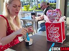 cuck hubby dares his horny milf wife to fuck a stranger while he watches