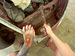 Brazilian Young Fucks Old Cuckold in Car Pussy Pounding