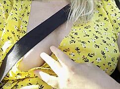 Does Wifey Flash Perfect Milf Tits Publicly In Car?