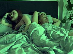 Redhead Stepmom Sneaks in Bed Craving Rough Dick Ride and Cum Cover!