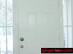 check out this cute ginger model vibin with tiny tits.