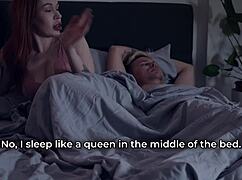 Redhead Stepmom Sneaks in Bed Craving Rough Dick Ride and Cum Cover!