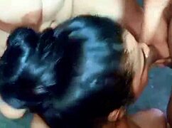 Homemade Horny Latina Lesbians Threesome Orgy Cumshot Facial Cum in Mouth Small Tits Slut