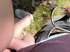 passing stranger fucks tied cheating wife pussy creampie after husband binds her outdoors