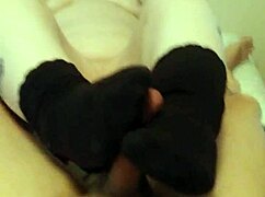Chubby Dude Jerks Cock With Socks On Feet Fetish Style