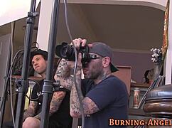 tattooed goth sluts strip naked backstage showing off their punk pussies and alternative fetishes