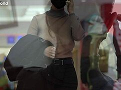 i took my slave wife braless downblouse public flashing outdoor