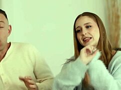 Power couple Laney Grey and Brad Newman rip clothes off Gia Derza till she orgasms shaking