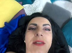 stepmom shoved pantyhose deep in her slutty pussy, wanna see? 😈🍑💦