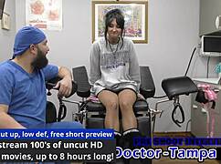 dr tampa gives petite zombae her first gyno exam