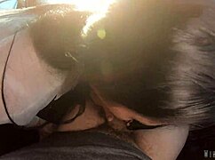 Slutty Coworker Gulps Huge Cock Cum in Car After Public Blowjob!