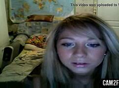 Hot blonde babe feels wild passion in free webcam porn video