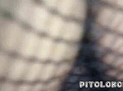 Petite Cousin in Fishnets Teases with Juicy Tits