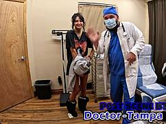 dr tampa gives petite zombae her first gyno exam