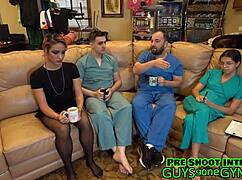 Daddy's Latex Gloved Checkup Fingers Anal and Humiliates Canadian Slut Backstage