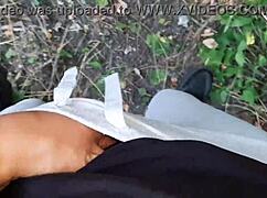 Three girlfriends in bikini shorts jeans MASTURBATE outdoors in forest