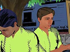 i saw stepmom bent over fucked hard by two guys doggystyle creampie pov