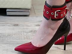 bound legs in classic heels spark deep fetish emotions during classroom foot dipping