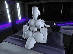 big tits bounce wild in roblox furry condo quickie cowgirl doggy cum compilation!