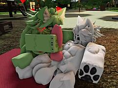 big tits bounce wild in roblox furry condo quickie cowgirl doggy cum compilation!