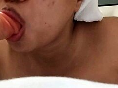 Chubby Filipina Busty Amateur Dares Licking Sucking Huge Dildo Adventure!