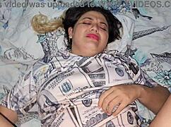 blonde fuck doll in sweater just keeps riding cock after cock nonstop