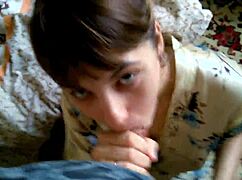 early morning homemade pov with sexy teen teacher mommy deepthroating to facial cumshot