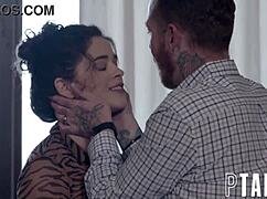 Busty French Stepmom Forces Stepsons Mouth on Her Huge Strapon Cock