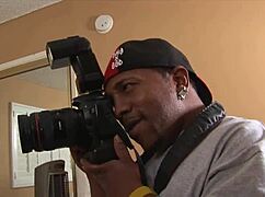 black babe's photoshoot explodes into blowjob sex!